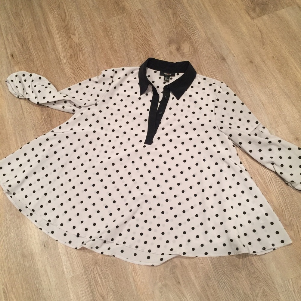 Swing trapeze full flare top polka dot